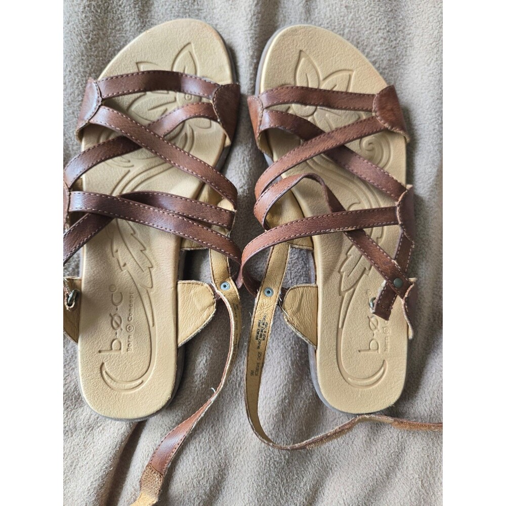 b.o.c Born Concept Women's Brown Leather Strappy Sandals size 9